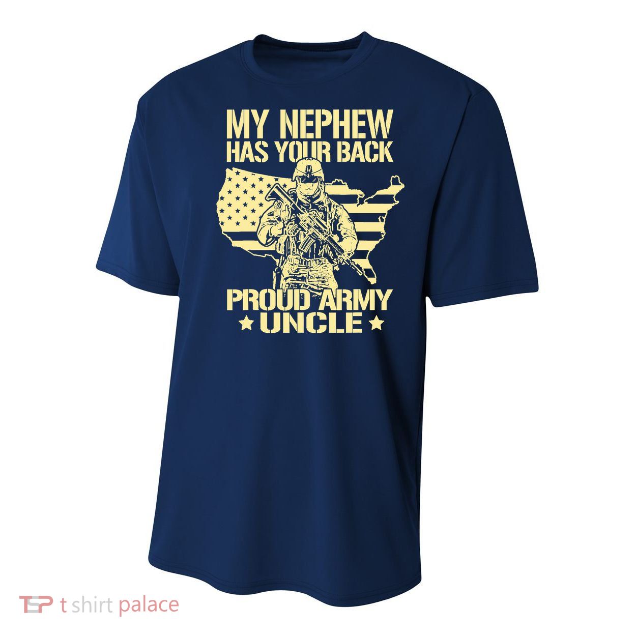 My Nephew Has Your Back Proud Army Uncle Military Family Youth Performance Sprint T-Shirt