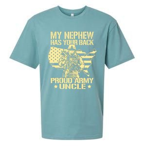 My Nephew Has Your Back Proud Army Uncle Military Family Sueded Cloud Jersey T-Shirt