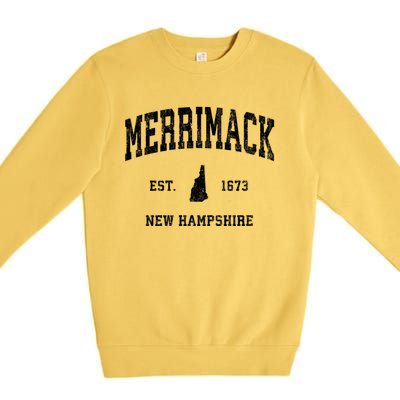 Merrimack New Hampshire Nh Vintage Athletic Sports Premium Crewneck Sweatshirt