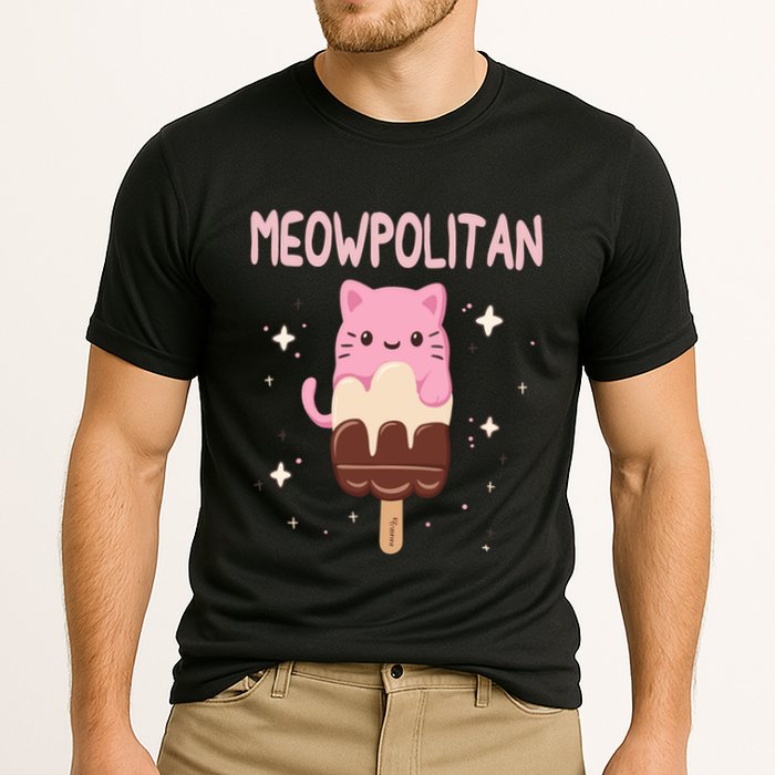 Meowpolitan Neapolitan Ice Cream Gift Cooling Performance Crew T-Shirt