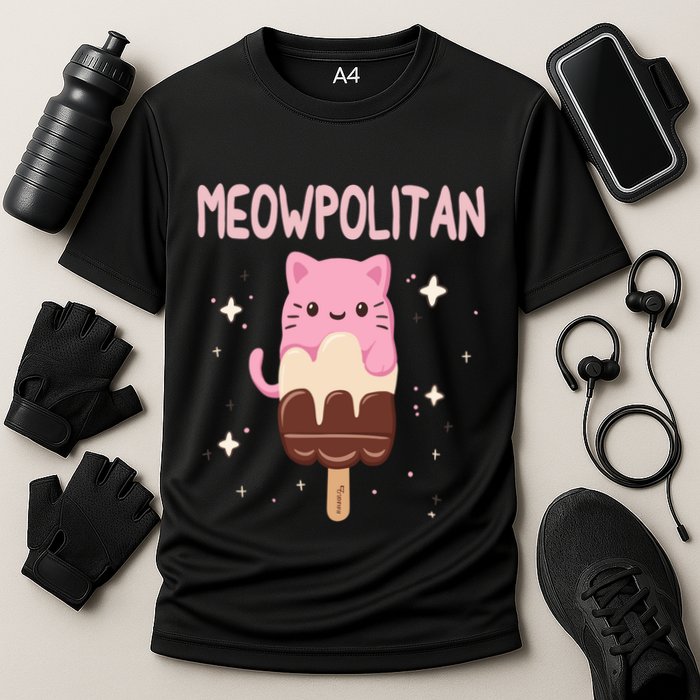 Meowpolitan Neapolitan Ice Cream Gift Cooling Performance Crew T-Shirt