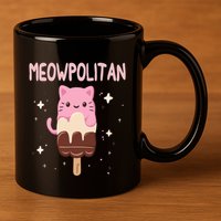 Meowpolitan Neapolitan Ice Cream Gift 11oz C Handle Ceramic Mug