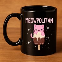 Meowpolitan Neapolitan Ice Cream Gift 11oz C Handle Ceramic Mug