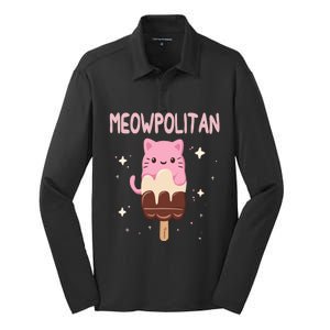 Meowpolitan Neapolitan Ice Cream Gift Silk Touch Performance Long Sleeve Polo