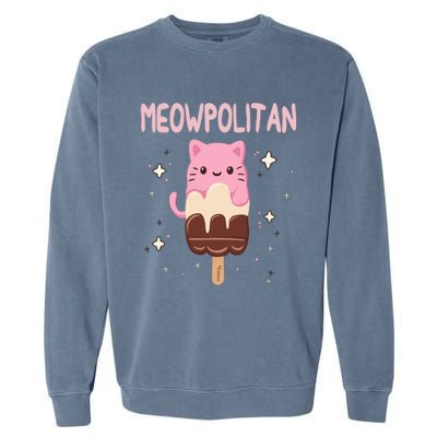 Meowpolitan Neapolitan Ice Cream Gift Garment-Dyed Sweatshirt