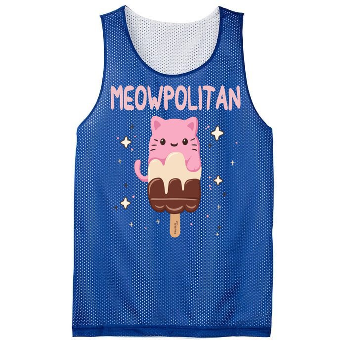 Meowpolitan Neapolitan Ice Cream Gift Mesh Reversible Basketball Jersey Tank