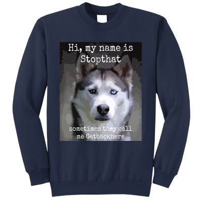 My Name Is Stopthat Funny Hyper Siberian Husky Dog Owner Sweatshirt