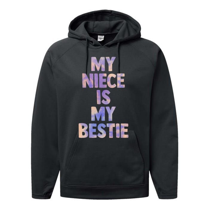 My Niece Is My Bestie For Aunt Uncle Matching Set Tie Dye Performance Fleece Hoodie