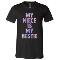 My Niece Is My Bestie For Aunt Uncle Matching Set Tie Dye V-Neck T-Shirt