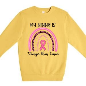 My Ninny Is Stronger Than Cancer Breast Cancer Awareness Gift Premium Crewneck Sweatshirt