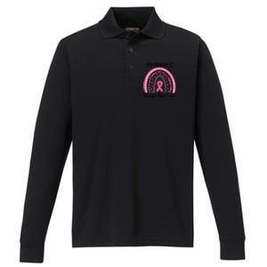 My Ninny Is Stronger Than Cancer Breast Cancer Awareness Gift Performance Long Sleeve Polo