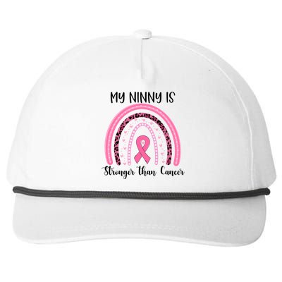 My Ninny Is Stronger Than Cancer Breast Cancer Awareness Gift Snapback Five-Panel Rope Hat