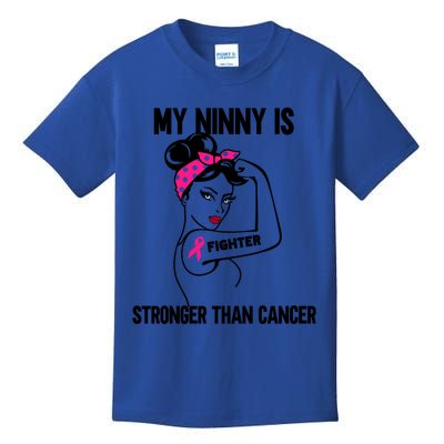 My Ninny Is Stronger Than Cancer Breast Cancer Gift Kids T-Shirt