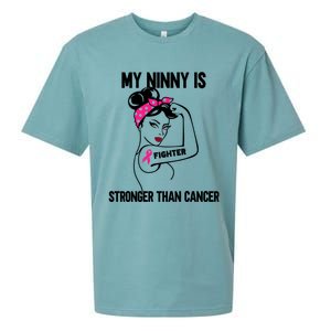 My Ninny Is Stronger Than Cancer Breast Cancer Gift Sueded Cloud Jersey T-Shirt