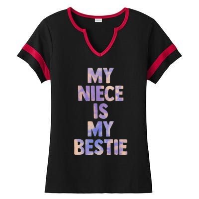 my niece is my bestie for aunt uncle matching set Tie Dye Ladies Halftime Notch Neck Tee