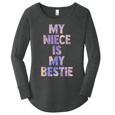 my niece is my bestie for aunt uncle matching set Tie Dye Women's Perfect Tri Tunic Long Sleeve Shirt