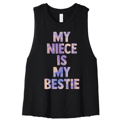 my niece is my bestie for aunt uncle matching set Tie Dye Women's Racerback Cropped Tank