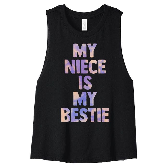 my niece is my bestie for aunt uncle matching set Tie Dye Women's Racerback Cropped Tank