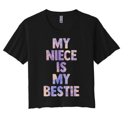 my niece is my bestie for aunt uncle matching set Tie Dye Women's Crop Top Tee