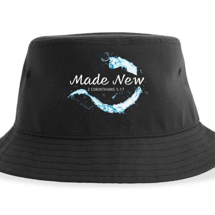 Made New In Christ Jesus Christian Faith Baptism 2 Cor 517 Sustainable Bucket Hat