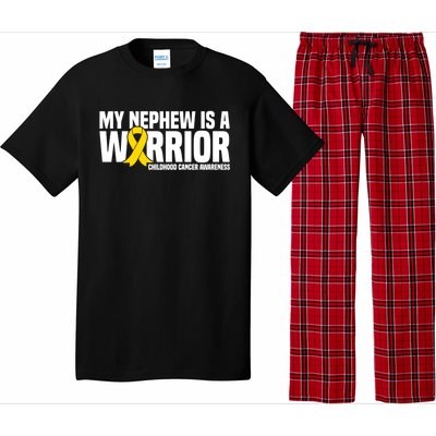 My Nephew Is A Warrior Ribbon Hood Cancer Awareness Cute Gift Pajama Set