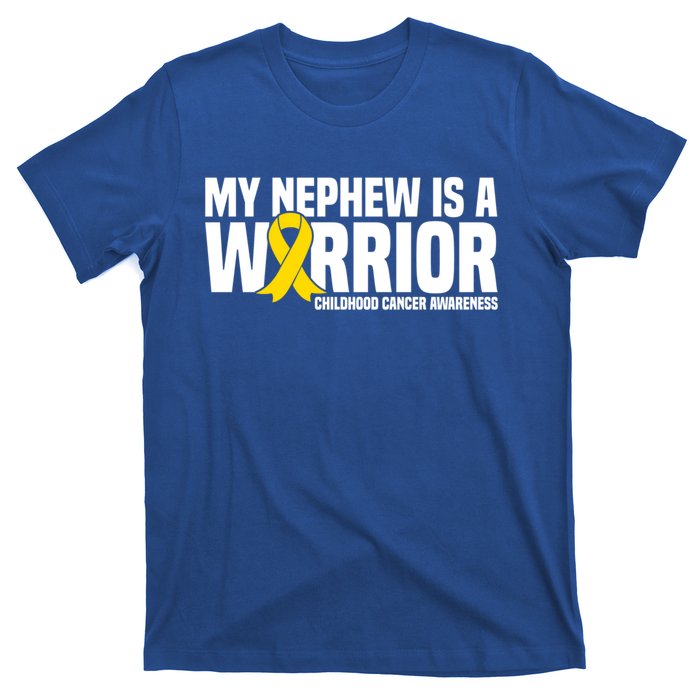 My Nephew Is A Warrior Ribbon Hood Cancer Awareness Cute Gift T-Shirt