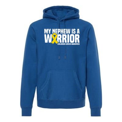 My Nephew Is A Warrior Ribbon Hood Cancer Awareness Cute Gift Premium Hoodie