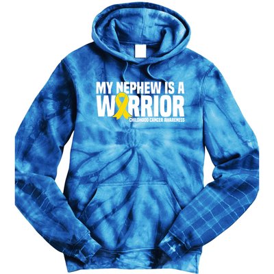 My Nephew Is A Warrior Ribbon Hood Cancer Awareness Cute Gift Tie Dye Hoodie