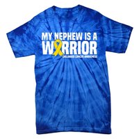 My Nephew Is A Warrior Ribbon Hood Cancer Awareness Cute Gift Tie-Dye T-Shirt