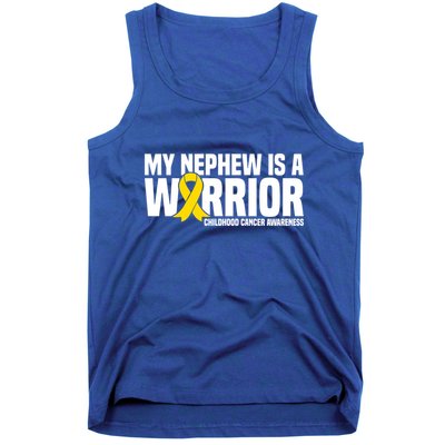 My Nephew Is A Warrior Ribbon Hood Cancer Awareness Cute Gift Tank Top