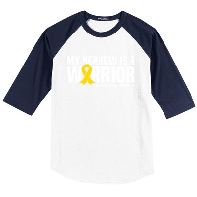 My Nephew Is A Warrior Ribbon Hood Cancer Awareness Cute Gift Baseball Sleeve Shirt