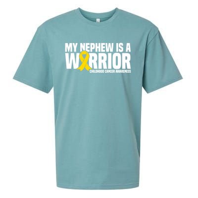 My Nephew Is A Warrior Ribbon Hood Cancer Awareness Cute Gift Sueded Cloud Jersey T-Shirt