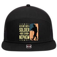 My Nephew Is A Soldier Hero Proud Army Aunt Uncle Military 7 Panel Mesh Trucker Snapback Hat