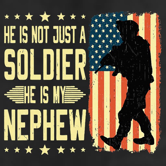 My Nephew Is A Soldier Hero Proud Army Aunt Uncle Military 7 Panel Mesh Trucker Snapback Hat