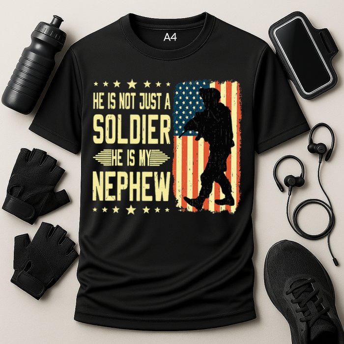 My Nephew Is A Soldier Hero Proud Army Aunt Uncle Military Cooling Performance Crew T-Shirt