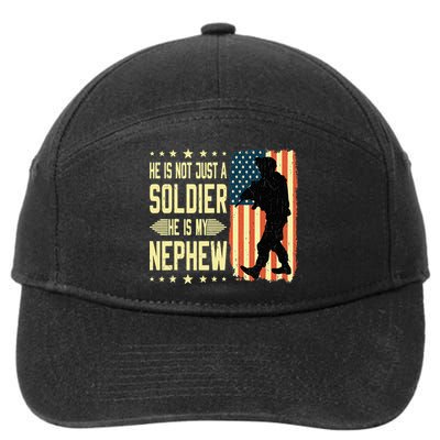 My Nephew Is A Soldier Hero Proud Army Aunt Uncle Military 7-Panel Snapback Hat