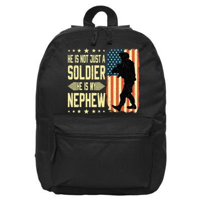My Nephew Is A Soldier Hero Proud Army Aunt Uncle Military 16 in Basic Backpack