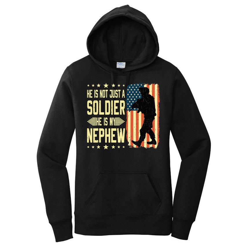 My Nephew Is A Soldier Hero Proud Army Aunt Uncle Military Women's Pullover Hoodie