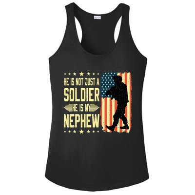 My Nephew Is A Soldier Hero Proud Army Aunt Uncle Military Ladies PosiCharge Competitor Racerback Tank