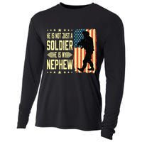 My Nephew Is A Soldier Hero Proud Army Aunt Uncle Military Cooling Performance Long Sleeve Crew