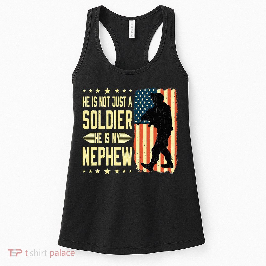 My Nephew Is A Soldier Hero Proud Army Aunt Uncle Military Womens Tank Top