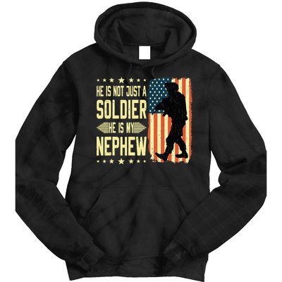My Nephew Is A Soldier Hero Proud Army Aunt Uncle Military Tie Dye Hoodie