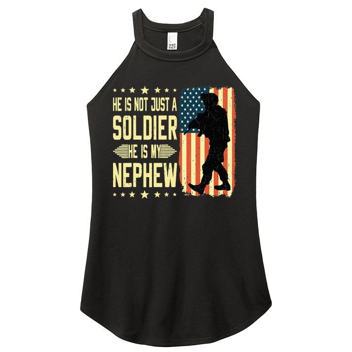 My Nephew Is A Soldier Hero Proud Army Aunt Uncle Military Women's Perfect Tri Rocker Tank