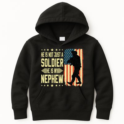 My Nephew Is A Soldier Hero Proud Army Aunt Uncle Military Kids Hoodie