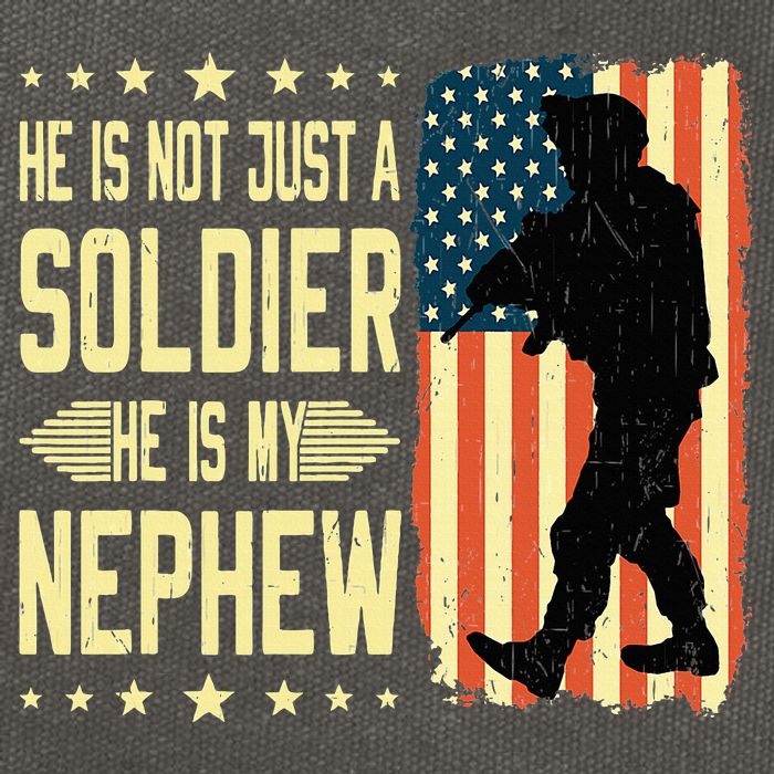 My Nephew Is A Soldier Hero Proud Army Aunt Uncle Military Cotton Canvas Backpack