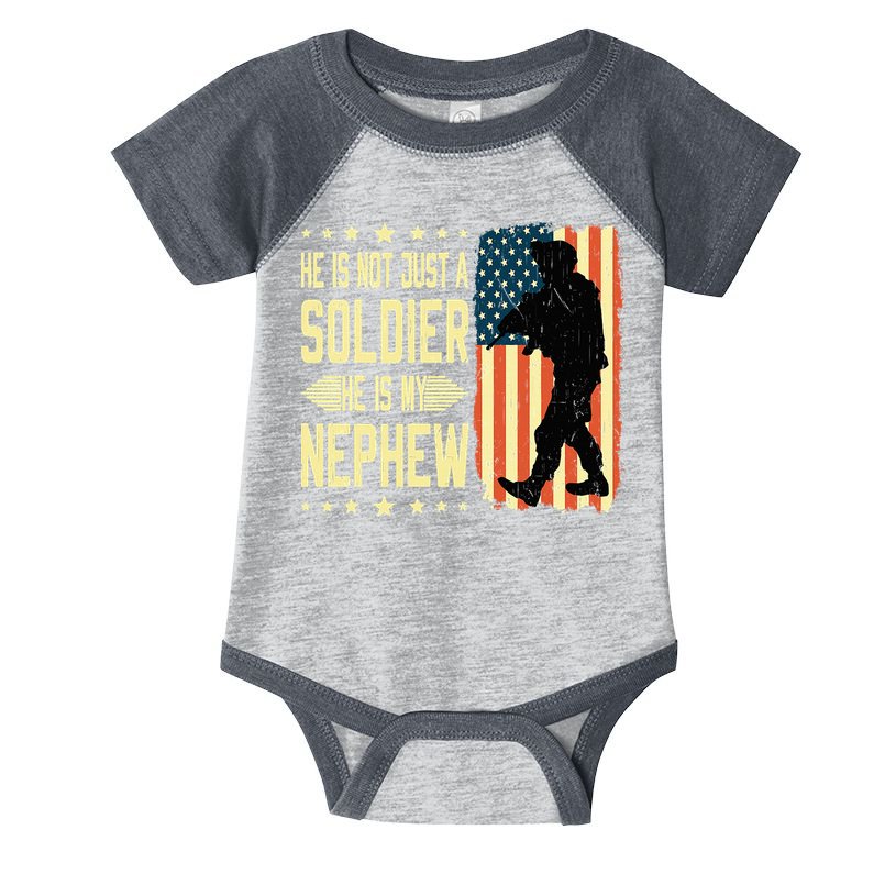 My Nephew Is A Soldier Hero Proud Army Aunt Uncle Military Infant Baby Jersey Bodysuit