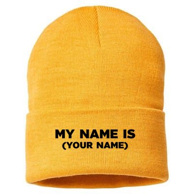My Name Is Funny Custom Sustainable Knit Beanie