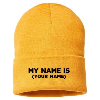 My Name Is Funny Custom Sustainable Knit Beanie