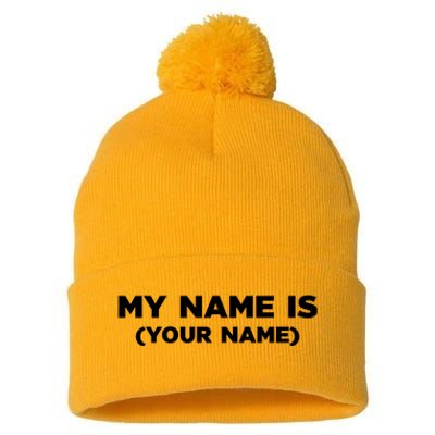 My Name Is Funny Custom Pom Pom 12in Knit Beanie