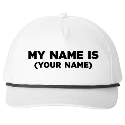 My Name Is Funny Custom Snapback Five-Panel Rope Hat